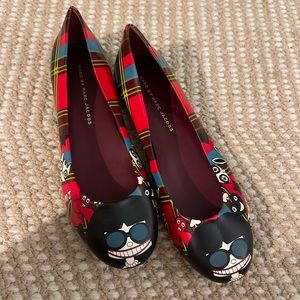 Marc by Marc Jacobs cartoon girl Plaid Ballerina Flats